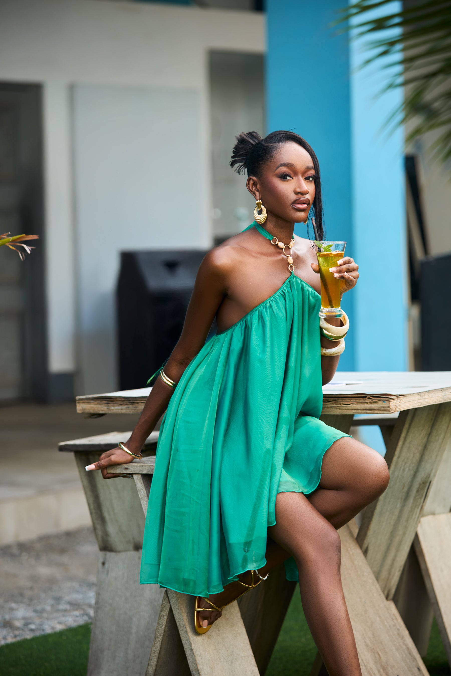 DAHLIA DRESS - TURQUOISE BGM LABEL DAHLIA DRESS - TURQUOISE BGM LABEL