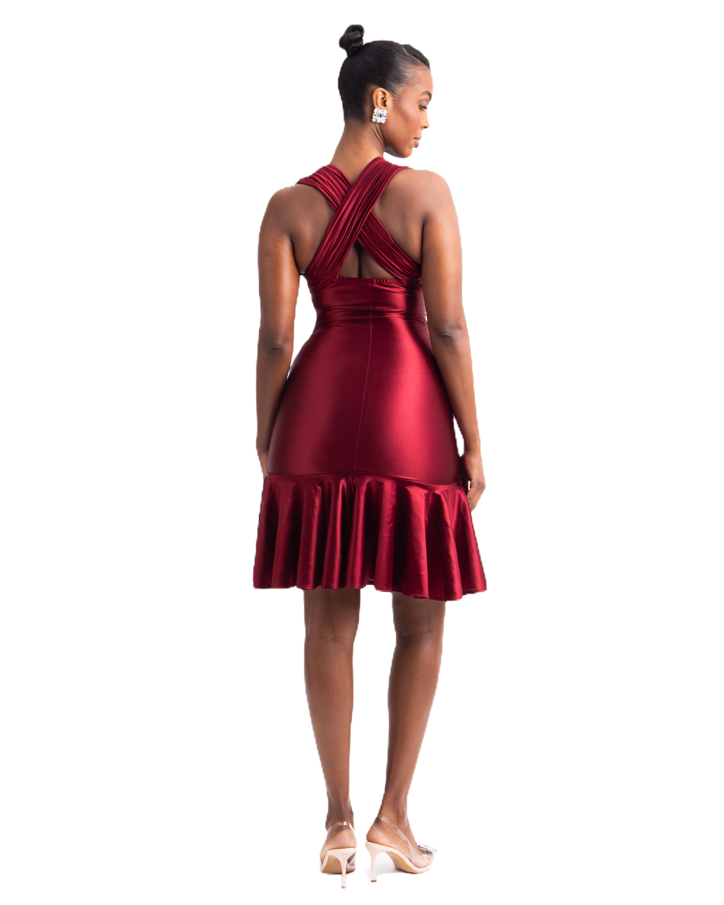 CASCADE DRESS - MERLOT