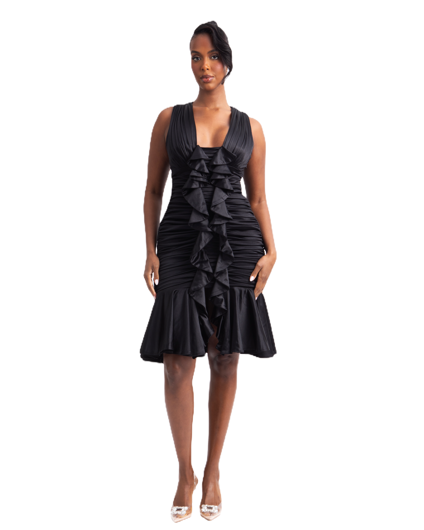 CASCADE DRESS - RAVEN