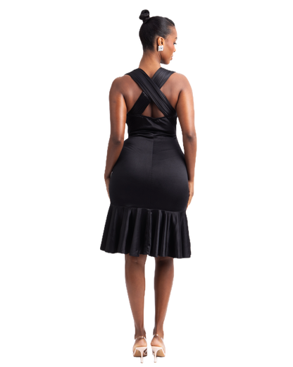 CASCADE DRESS - RAVEN